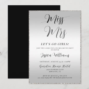 Silver Bachelorette Invitation