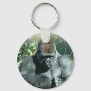 Silver Back Gorilla Key Ring