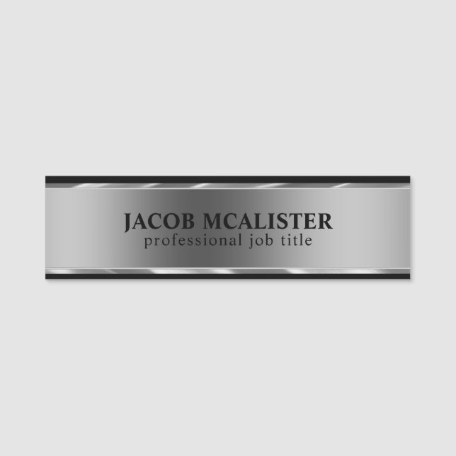 Silver Background  Name Tag (Front)