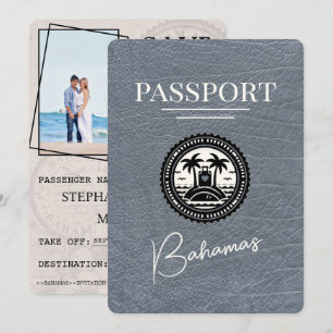 Silver Bahamas Passport Save The Date
