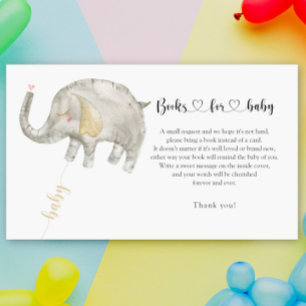 Silver balloon elephant books for baby ticket  enclosure card