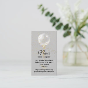 Silver Balloon on a String Business Card