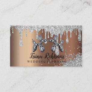 Silver Balloons Event Wedding Planning Bronze Business Card