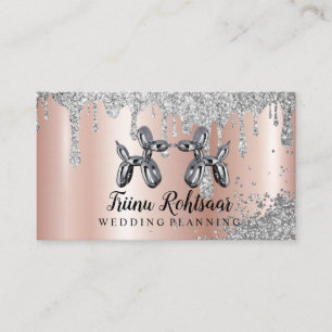 Silver Balloons Event Wedding Planning Business Ca Business Card