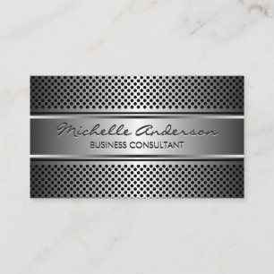 Silver Banner Metallic Silver Perforated Mesh Business Card