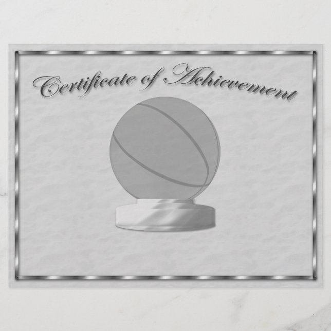 Silver Basketball Certificate of Achievement Flyer (Front)