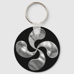 Silver Basque Cross Keychain