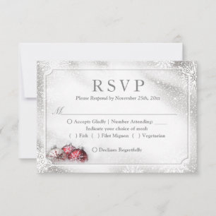 Silver Baubles Snowflakes Christmas Holiday RSVP