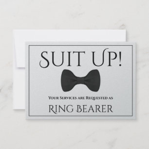 Silver Be My Ring Bearer Card