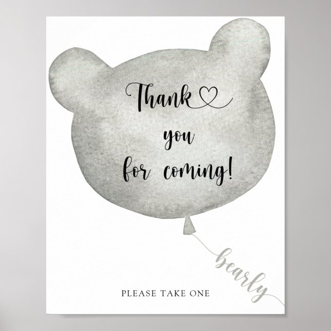 Silver Bear Balloon \ Thank you for coming  Poster (Front)