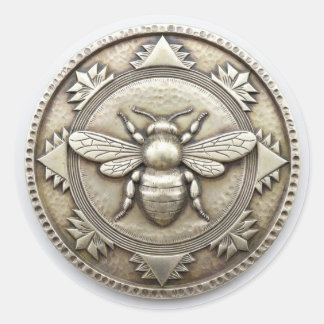 Silver Bee  Classic Round Sticker