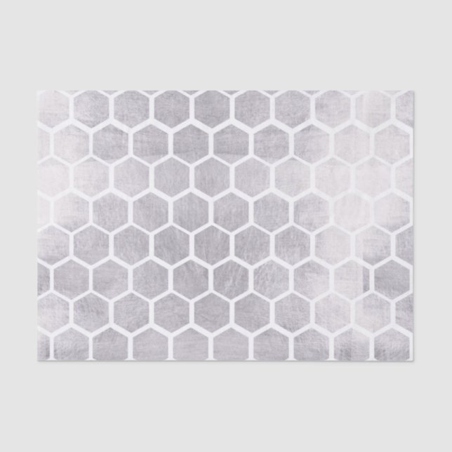 Silver, bee cube pattern,modern,trendy,pattern,ele tissue paper (Front)
