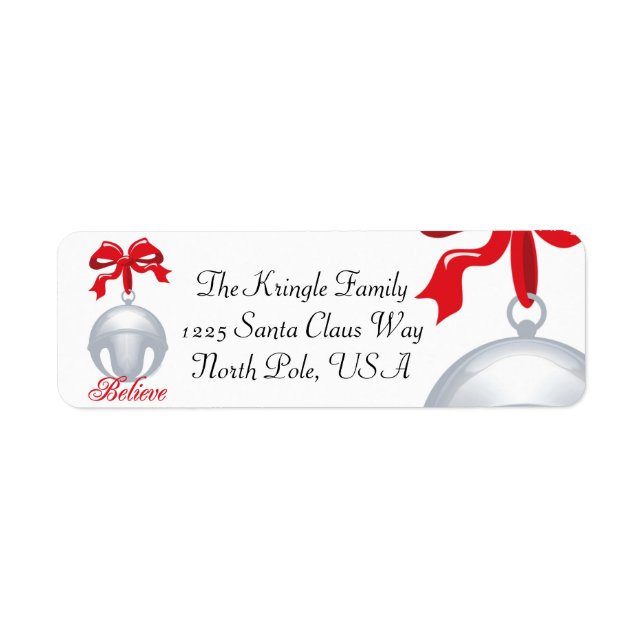 Silver Bell Believe Address Label (Front)