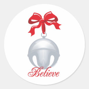 Silver Bell Believe Classic Round Sticker