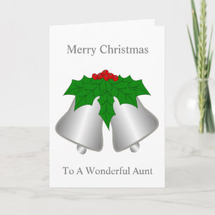 Silver Bells Aunt Christmas Holiday Card