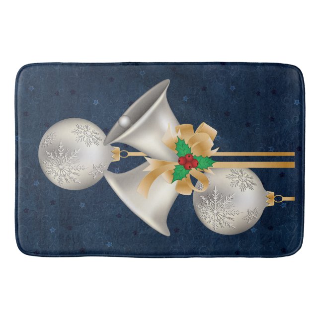 Silver Bells Christmas Bathmat (Front)