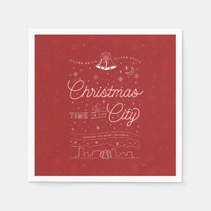 Silver Bells Christmas Party Paper Napkins