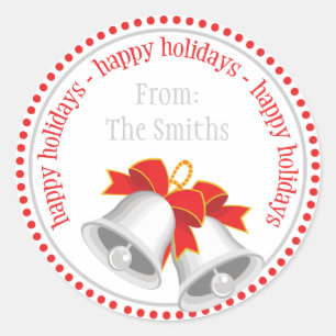 Silver Bells Christmas Stickers (Happy Holidays)