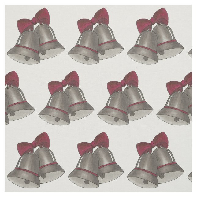 Silver Bells Grey Wedding Anniversary Engagement Fabric (Swatch)