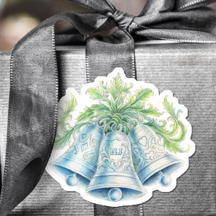 Silver bells Monogram foliage watercolor Wedding