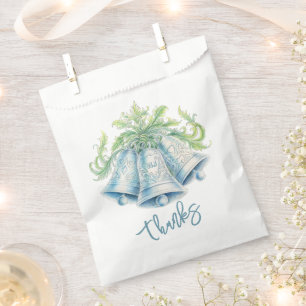 Silver bells Monogram foliage watercolor Wedding Favour Bags