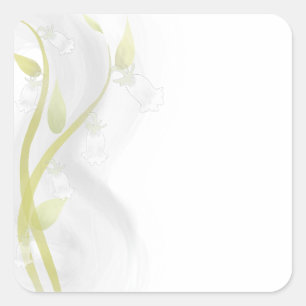 Silver Bells Watercolor Wash Square Sticker