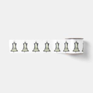 Silver Bells White Ribbon Satin Ribbon