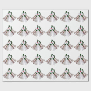 Silver Bells White Wrapping Paper