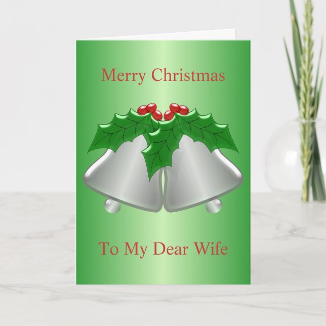 Silver Bells Wife Christmas Holiday Card (Front)