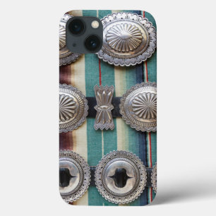Silver belts for sale, Santa Fe, New Mexico. USA iPhone 13 Case