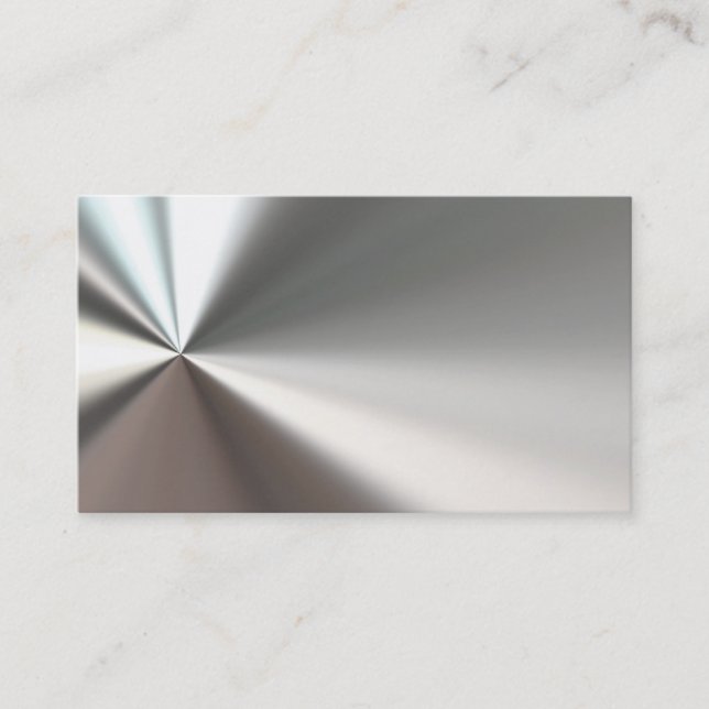 Silver Bent Metal Look Business Cards (Front)