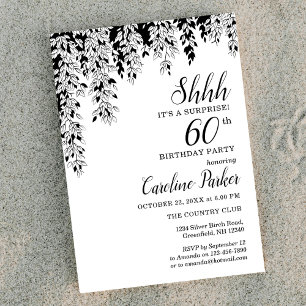 Silver Birch 60th Anniversary Surprise Birthday  Invitation
