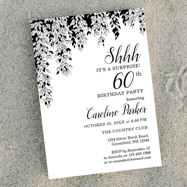 Silver Birch 60th Anniversary Surprise Birthday  Invitation (Creator Uploaded)