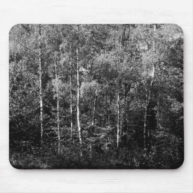 Silver Birch B&W Mouse Mat (Front)