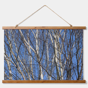 Silver Birch Branches Hanging Tapestry