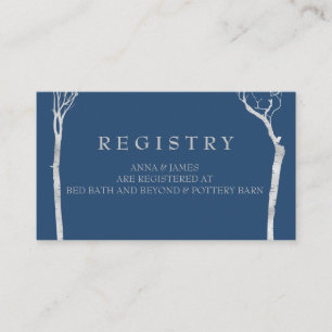 Silver Birch Tree  Wedding Registry Card