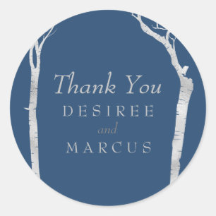 Silver Birch Trees Thank You Stickers