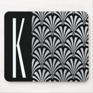 Silver & Black Art Deco Mouse Mat