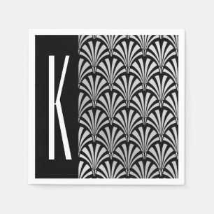 Silver & Black Art Deco Napkin