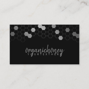 Silver Black Bee Farm Apiary Honeycomb Business Card