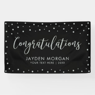 Silver & Black   Congratulations Party Event Banner