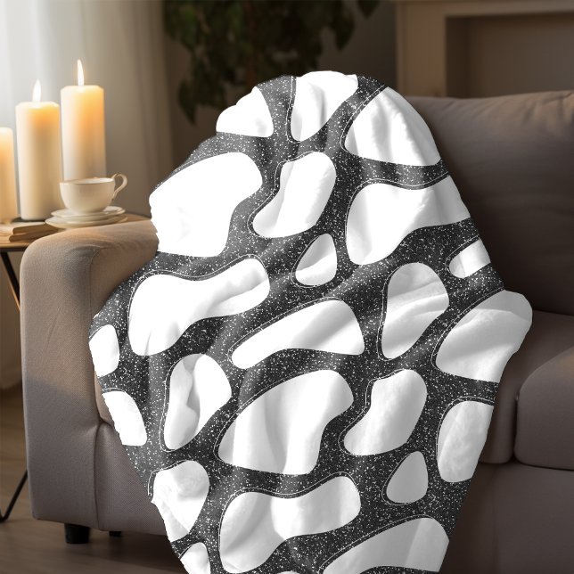 Silver Black cow print Fleece Blanket (Creator Uploaded)