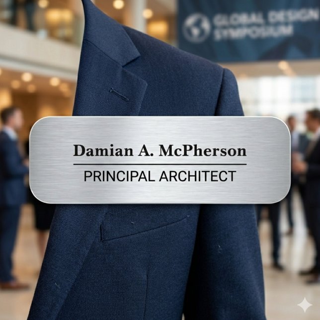 Silver & Black Custom Name Tag Design (Silver & Black Custom Name Tag Design)