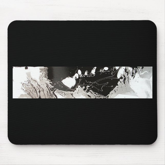 Silver Black Drip Mouse Mat (Front)