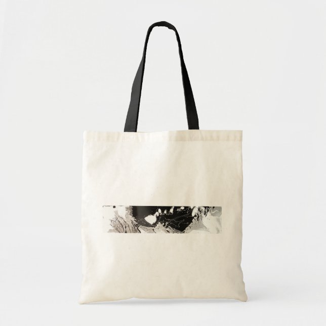 Silver Black Drip Tote Bag (Front)