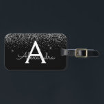 Silver Black Glitter & Sparkle Monogram Travel Luggage Tag<br><div class="desc">Silver and Black Glam Chic Luxury Faux Glitter and Sparkle Elegant Luggage Travel Tag for School or the office. These Travel Bag Tags can be customised to include your initial and first name.</div>