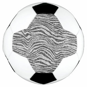 Silver Black Glitzy Zebra Print Glitter          Football