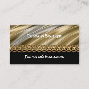 Silver, black & gold chain business card