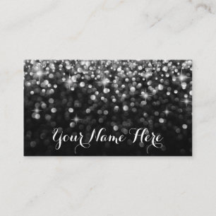 Silver Black Hollywood Glitz Glam Place Card
