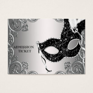 Silver Black Masquerade Party Admission Tickets